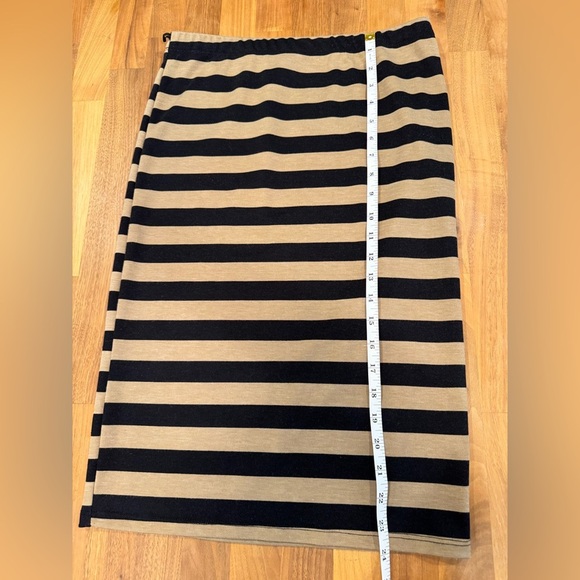Mauve Black and Tan Striped Midi Skirt - Picture 4 of 4